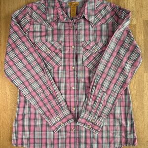 🩷WRANGLER ESSENTIAL LONG SLEEVE WESTERN SNAP TOP